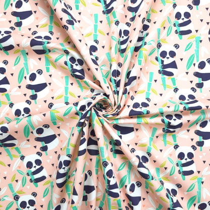 Panda Picnic Printed Poplin Fabric