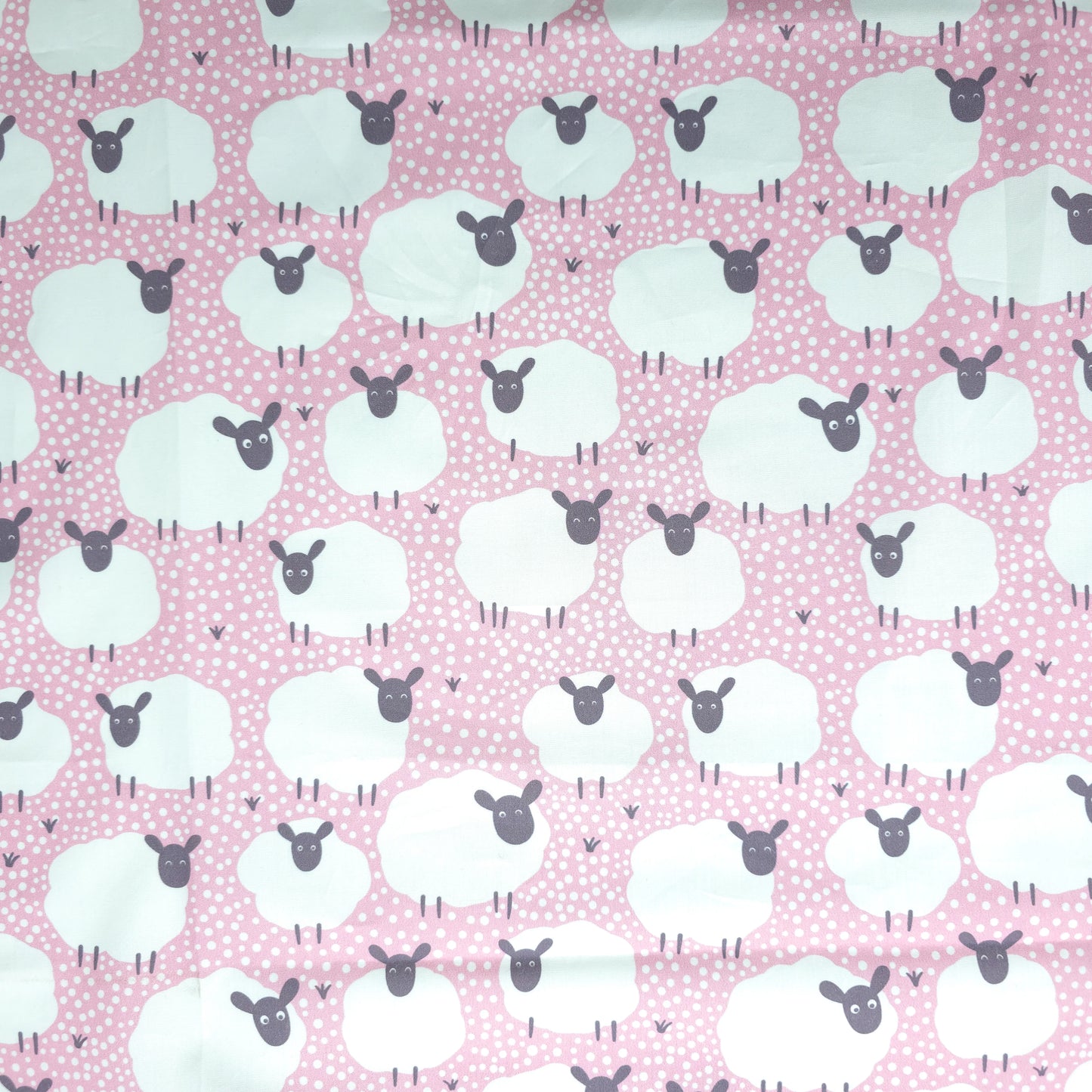 Dreamy Sheep Meadow Printed Poplin Fabric