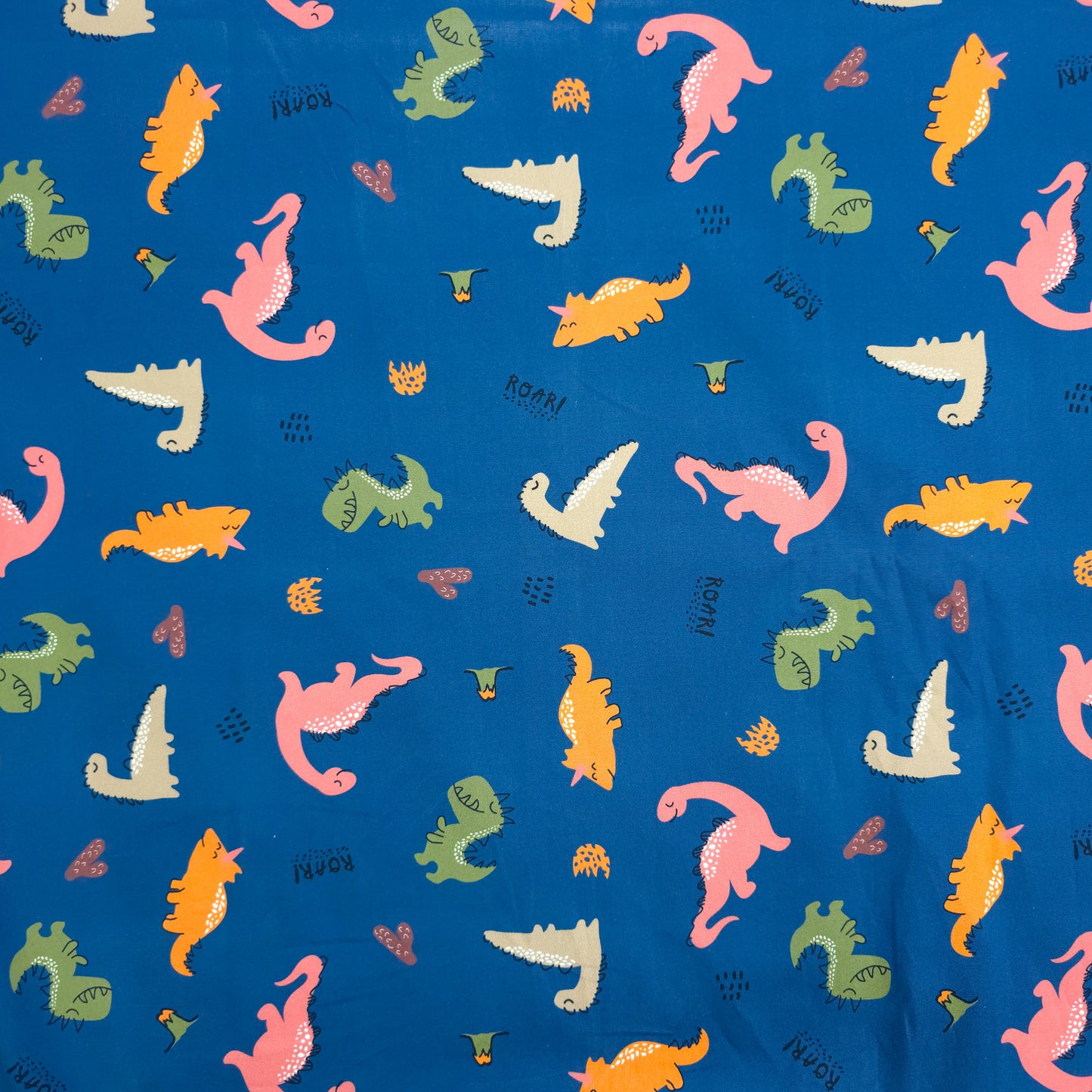 Roaring Dino Adventure Printed Poplin Fabric