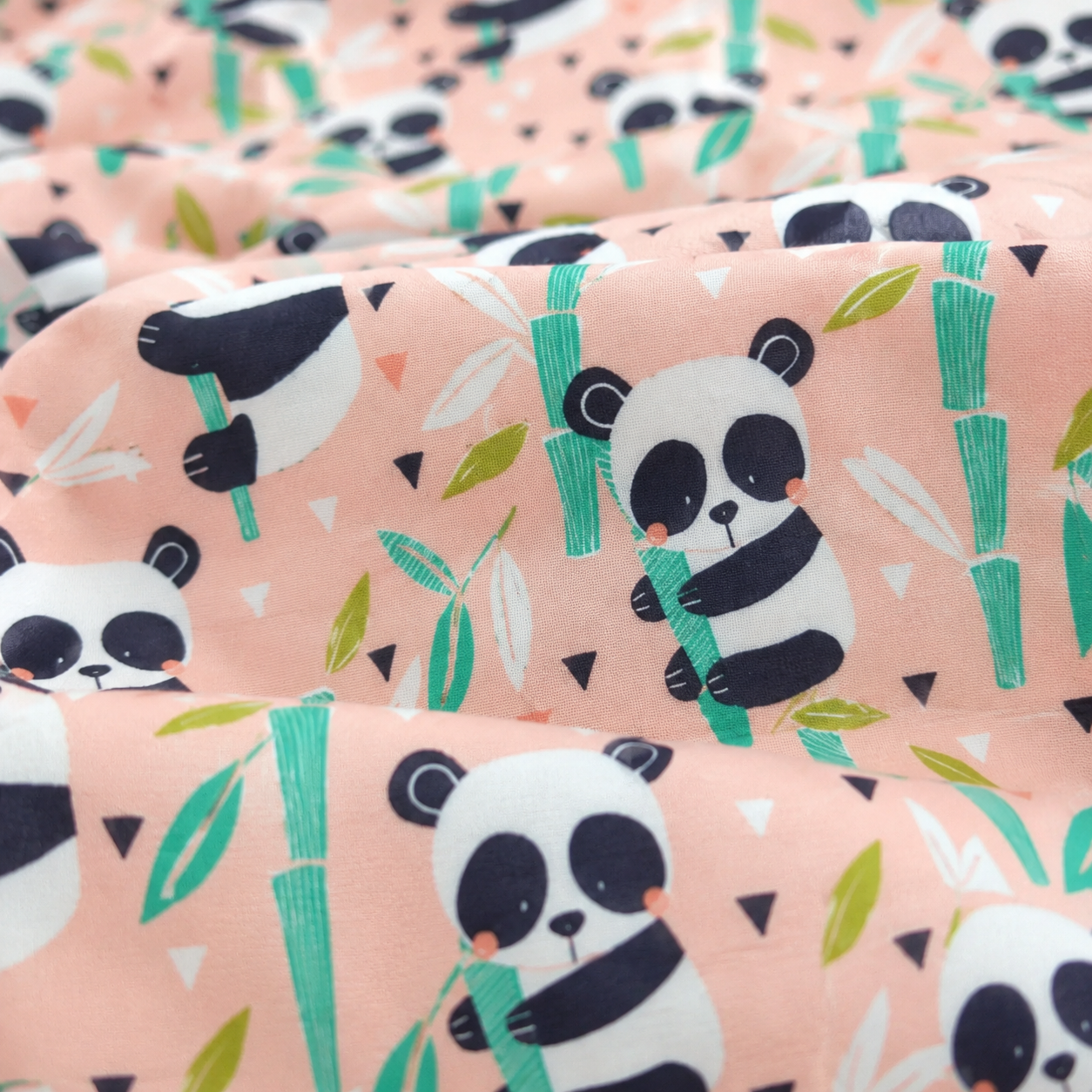 Panda Picnic Printed Poplin Fabric