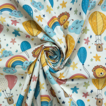 Skybound Dreams Printed Poplin Fabric