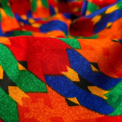 Traditional Nepali Geometric Poplin Fabric