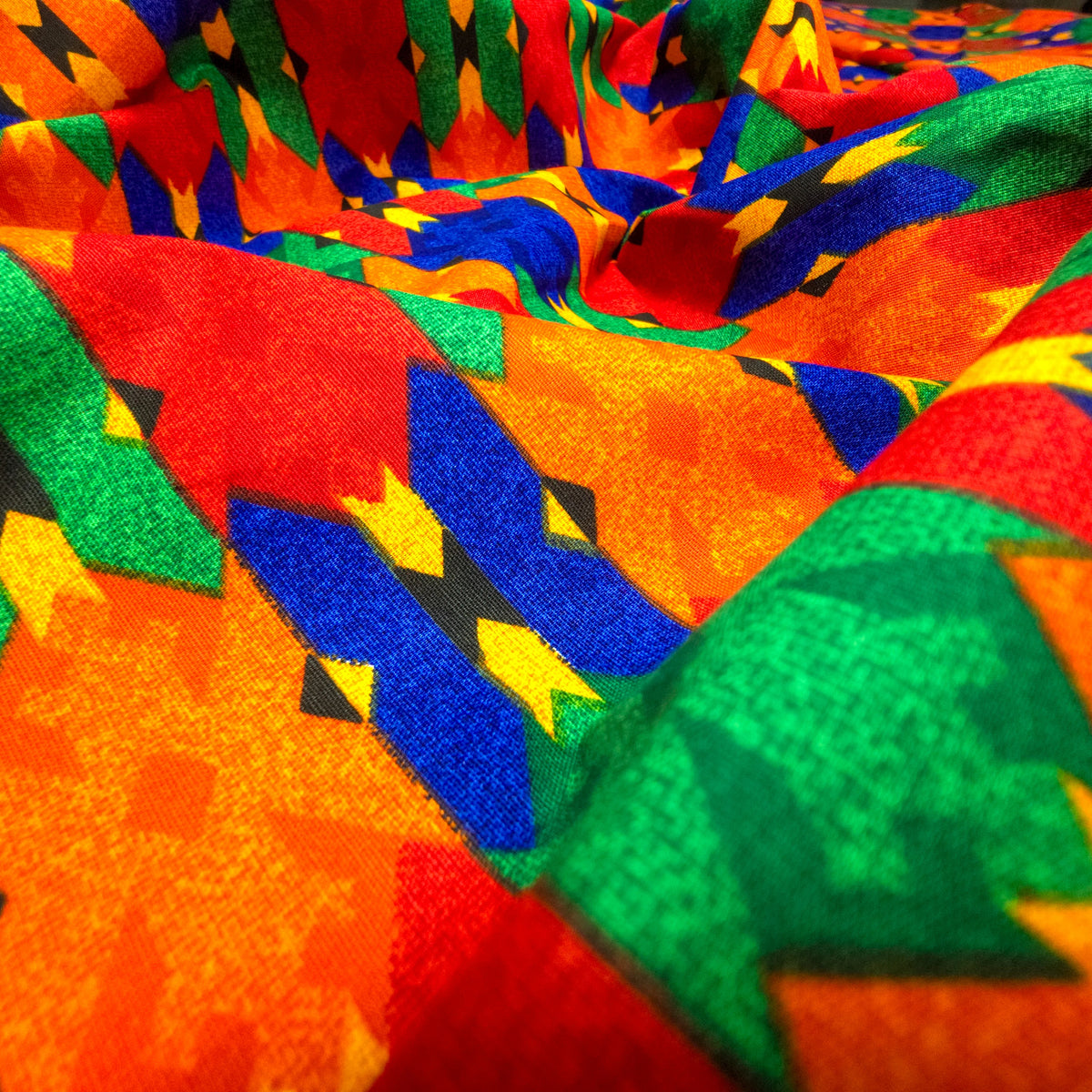 Neplese Pattern Traditional Nepali Geometric Poplin Fabric