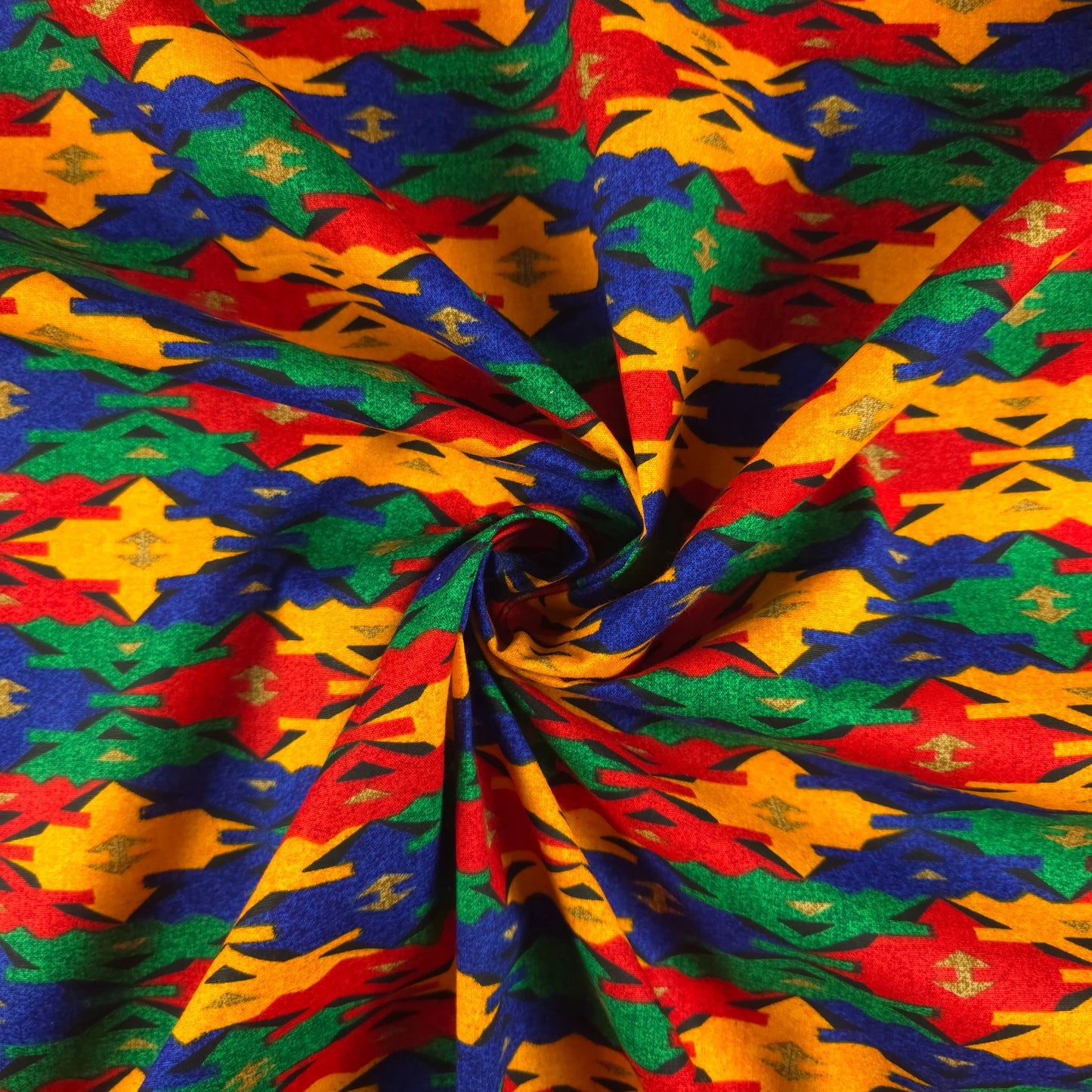Vibrant Nepali Dhaka Poplin Fabric