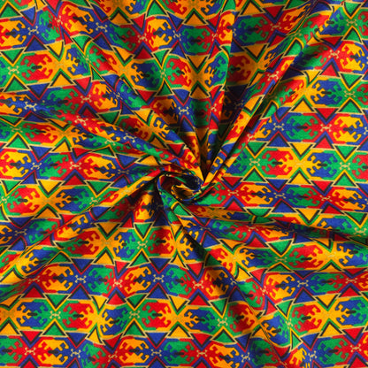 Traditional Folk Dhaka Printed Fabric