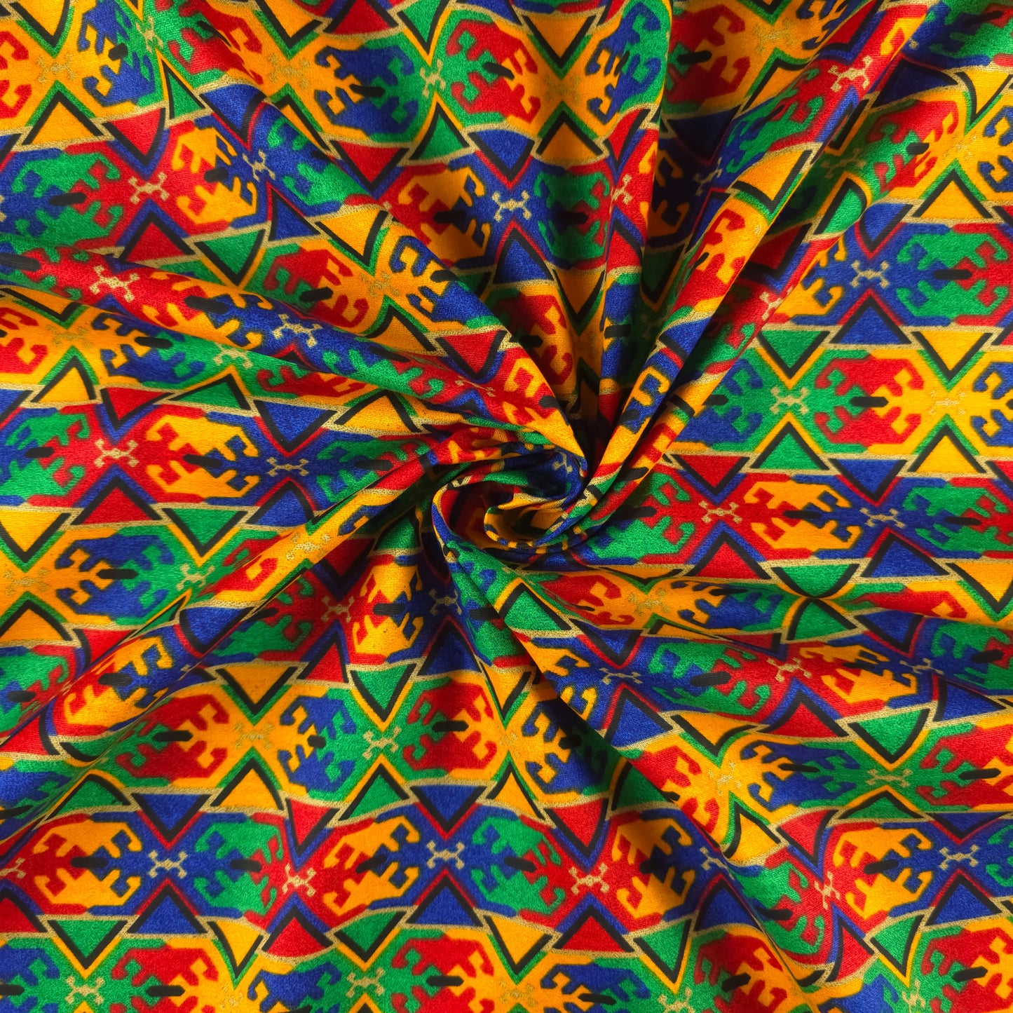 Traditional Folk Dhaka Printed Fabric