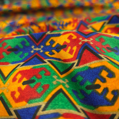Traditional Folk Dhaka Printed Fabric