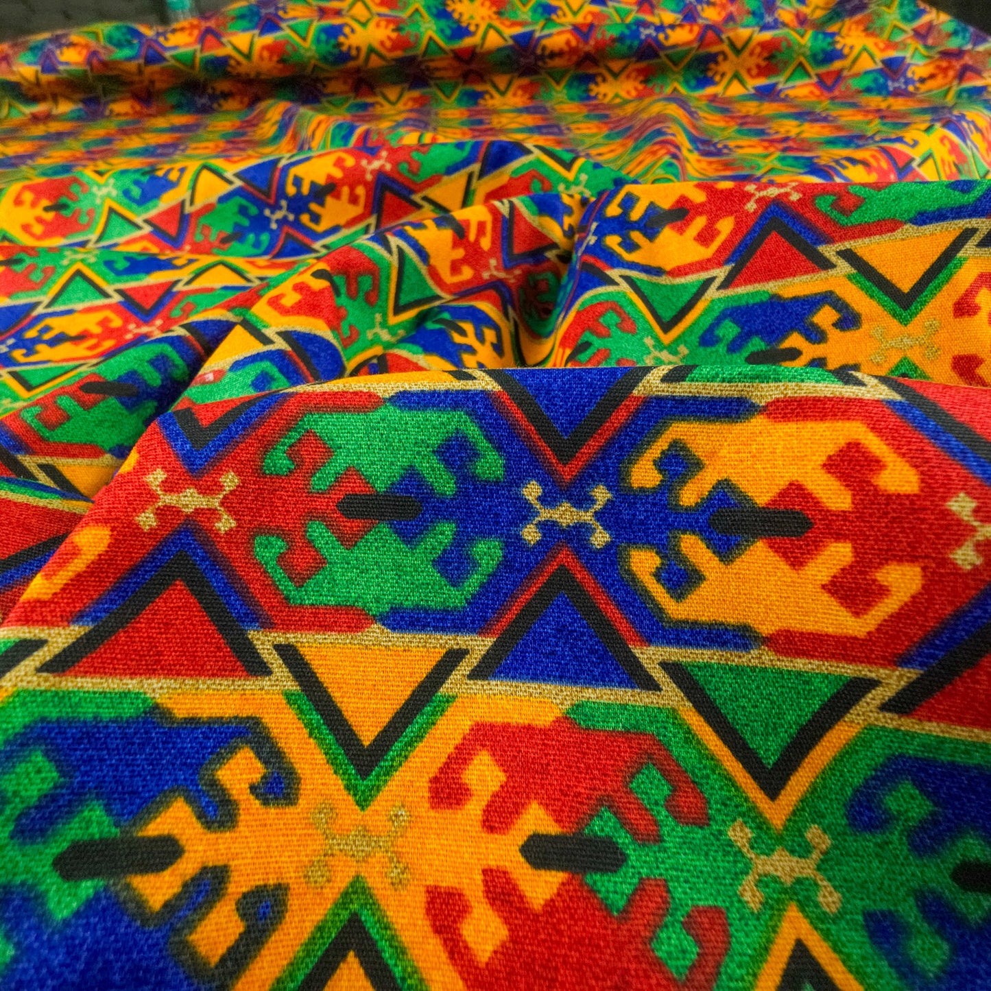 Traditional Folk Dhaka Printed Fabric