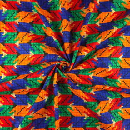 Cultural Dhaka Geometric Poplin Fabric