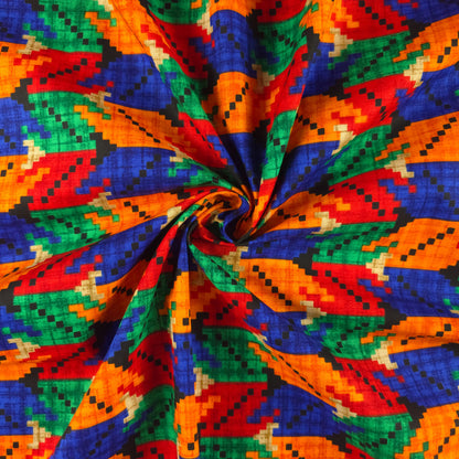 Cultural Dhaka Geometric Poplin Fabric