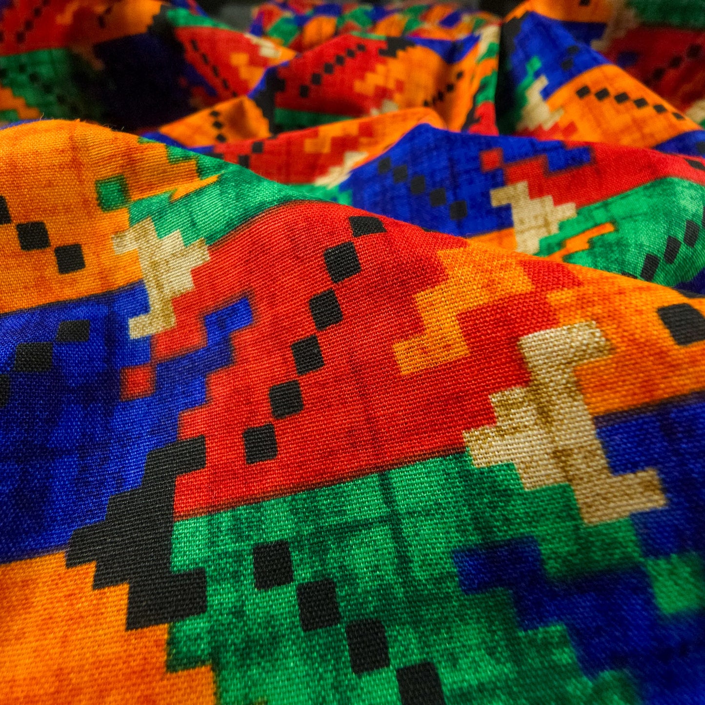 Cultural Dhaka Geometric Poplin Fabric