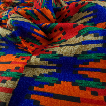 Mountain Inspired Dhaka Print Fabric