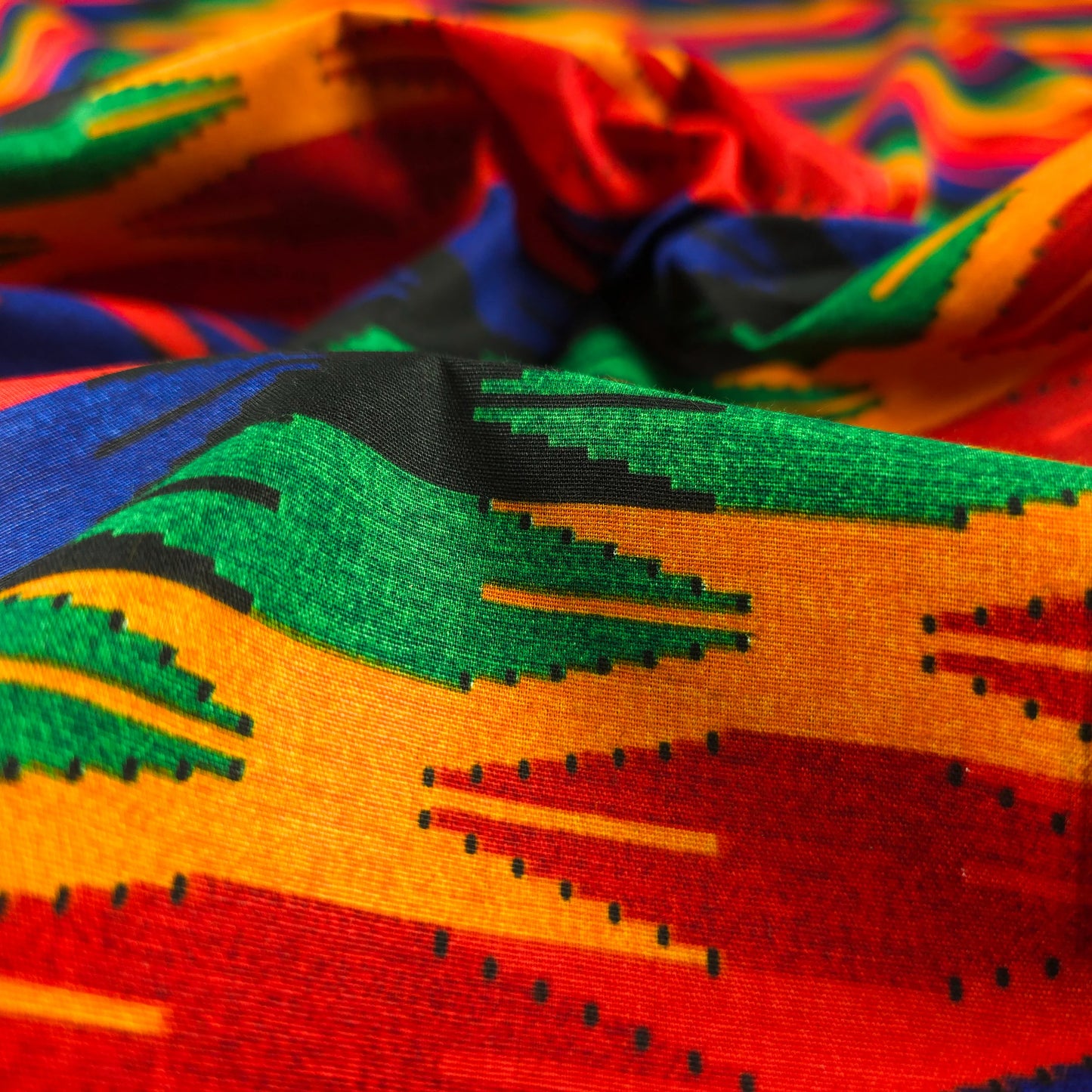 Bold Nepali Dhaka Printed Poplin Fabric