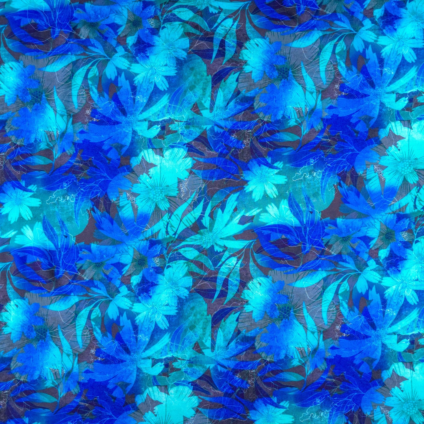 Midnight Bloom Floral Printed Rayon Fabric