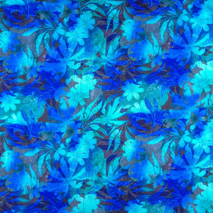 Midnight Bloom Floral Printed Rayon Fabric