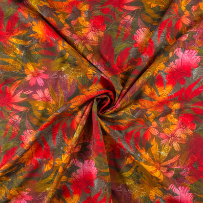 Wild Meadow Floral Printed Rayon Fabric