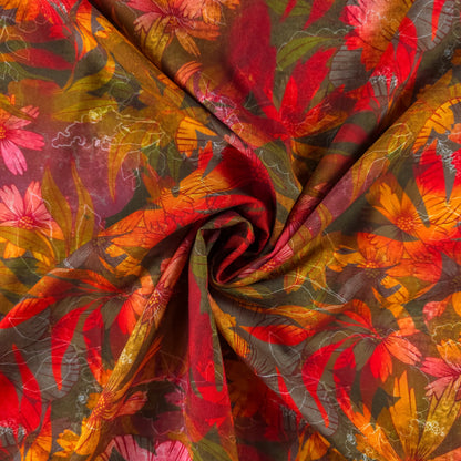 Wild Meadow Floral Printed Rayon Fabric