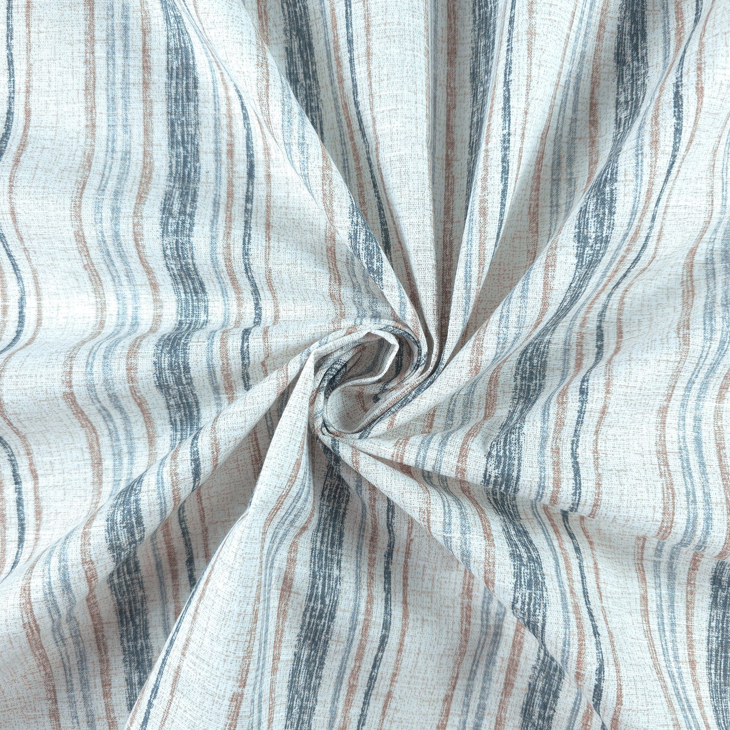 Woven Stripe Printed Slub Fabric