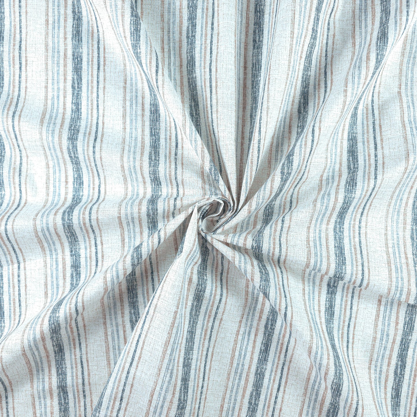 Woven Stripe Printed Slub Fabric