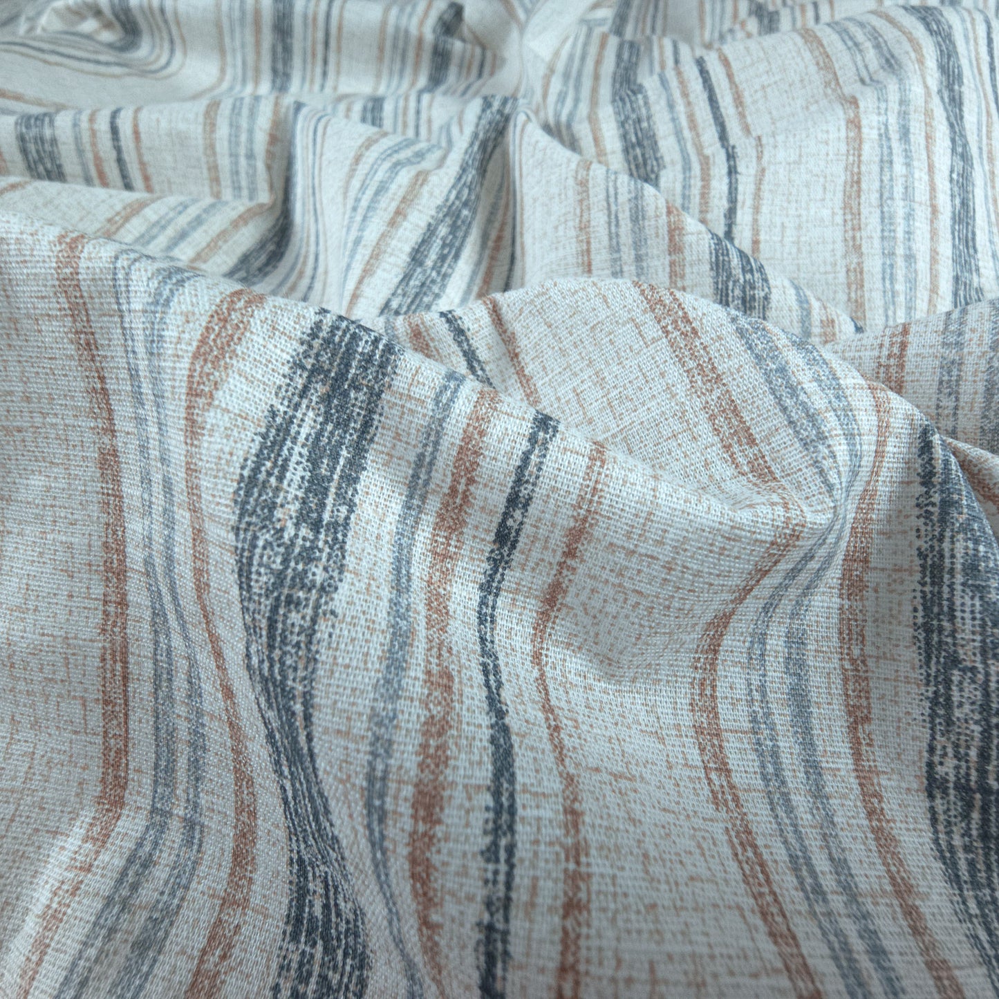 Woven Stripe Printed Slub Fabric