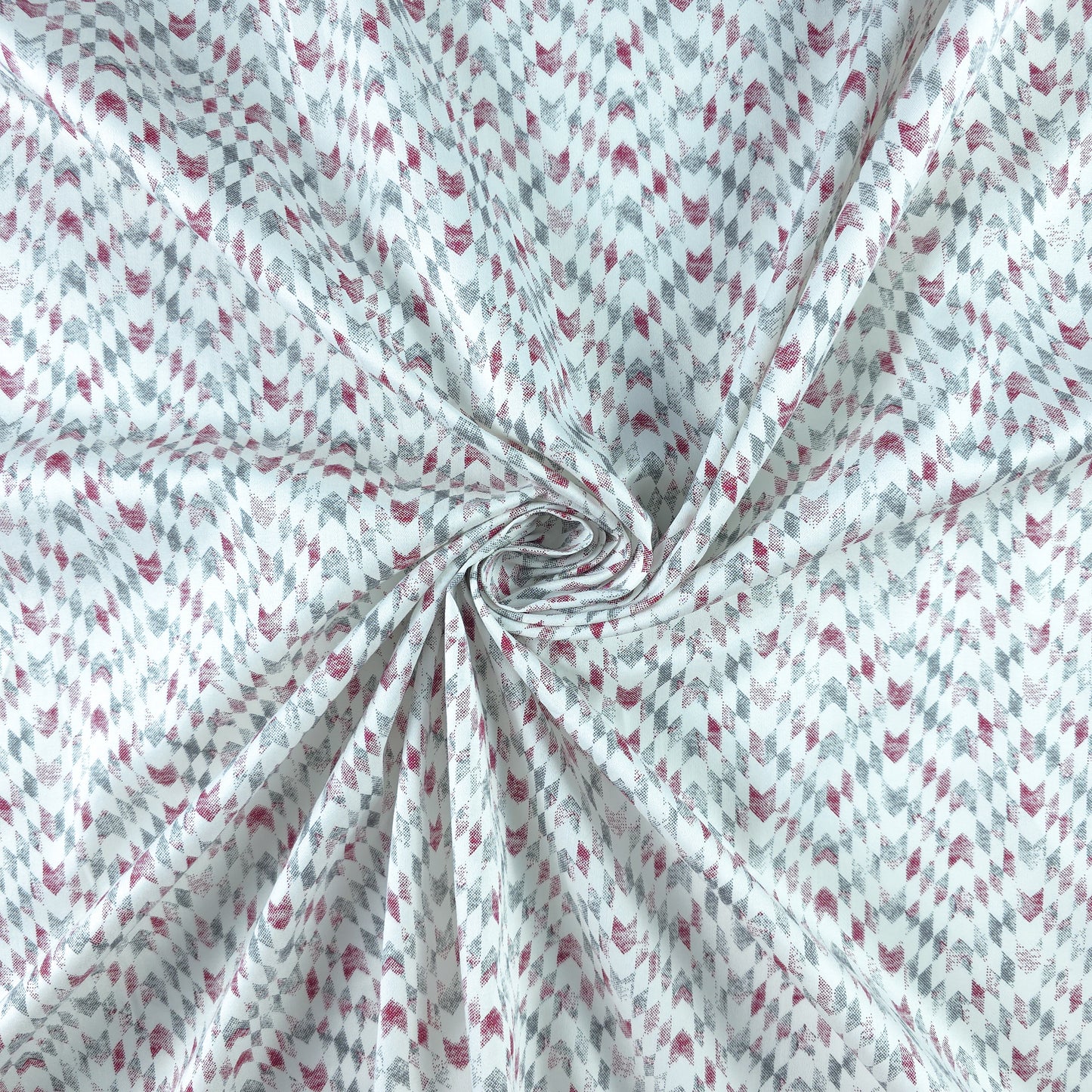 Modern Chevron Fusion Printed Satin Fabric