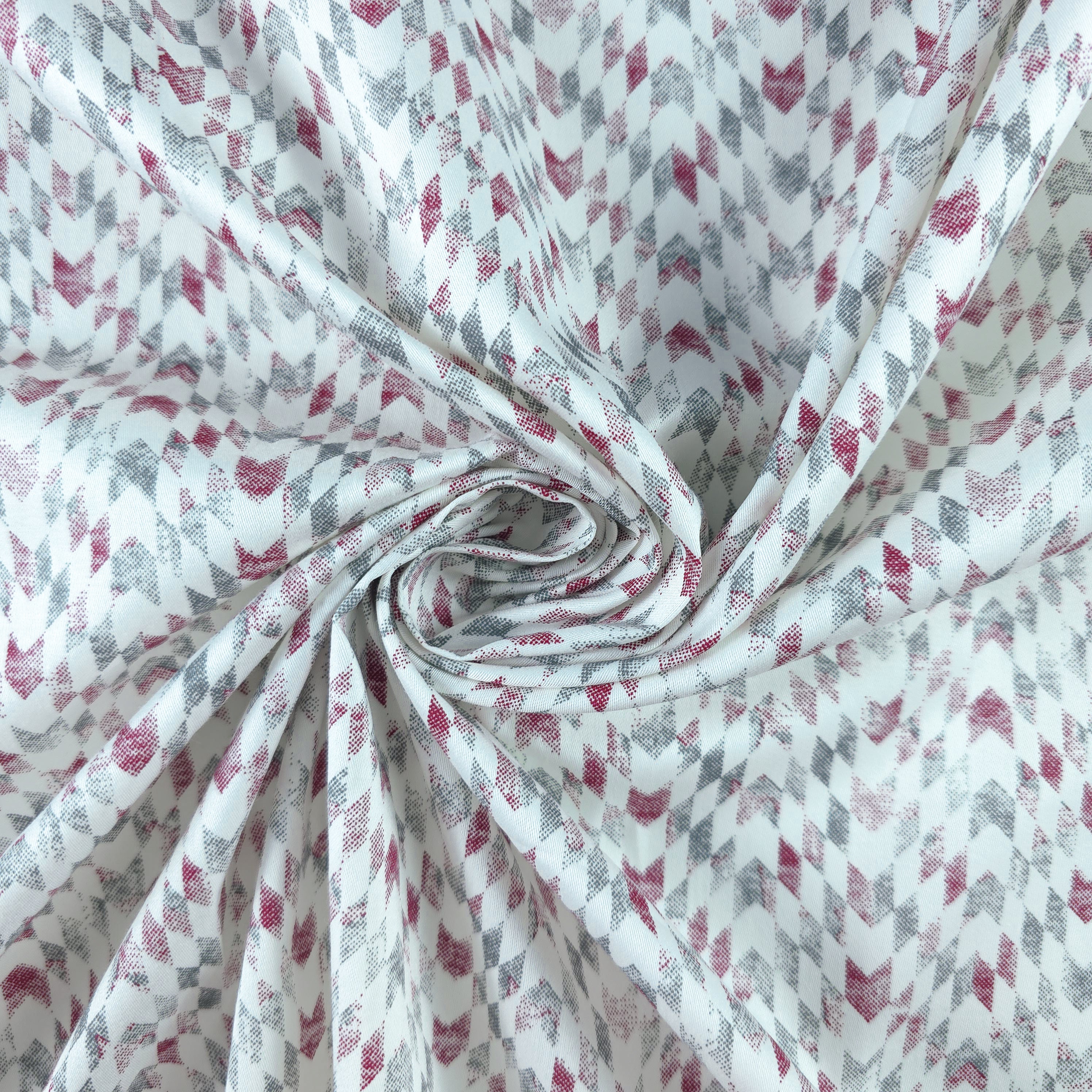 Modern Chevron Fusion Printed Satin Fabric
