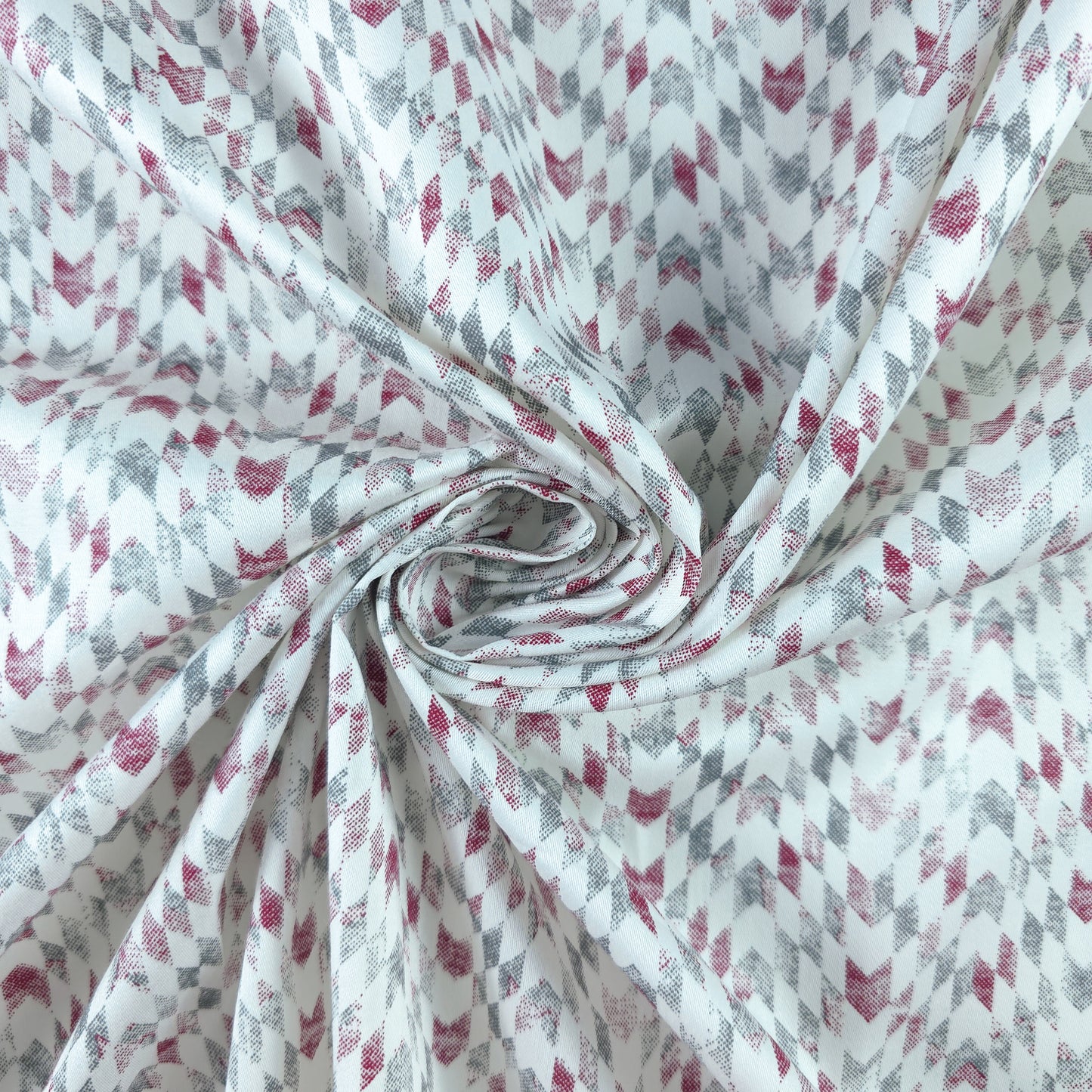 Modern Chevron Fusion Printed Satin Fabric