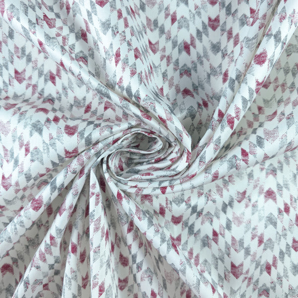 Modern Chevron Fusion Printed Satin Fabric