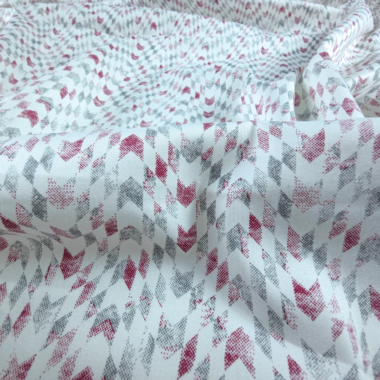 Modern Chevron Fusion Printed Satin Fabric