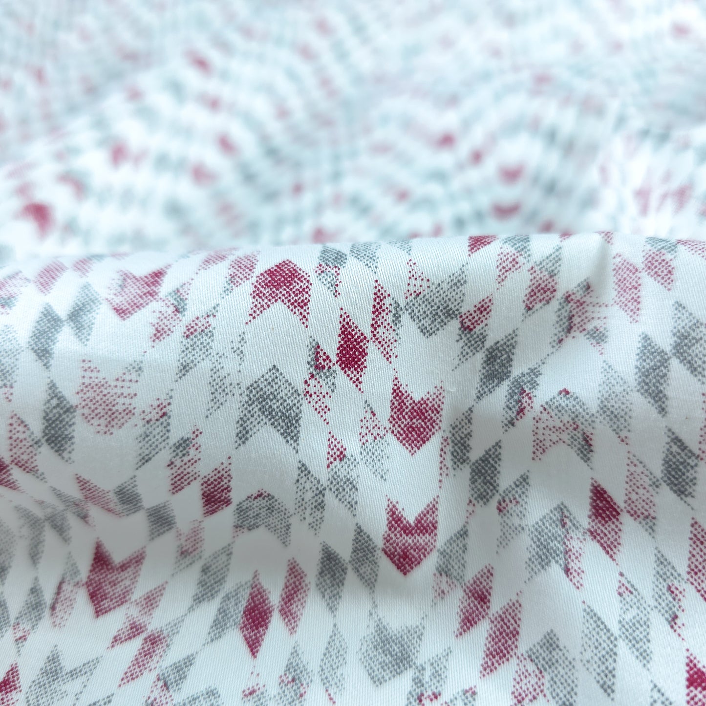 Modern Chevron Fusion Printed Satin Fabric