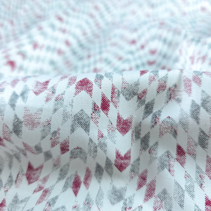 Modern Chevron Fusion Printed Satin Fabric