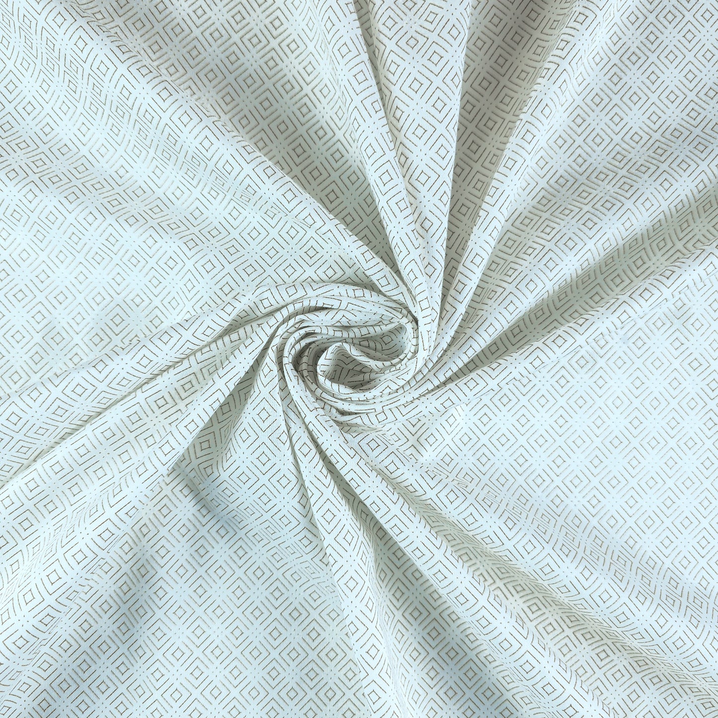 Elegant Fine Geometric Printed Satin Fabric