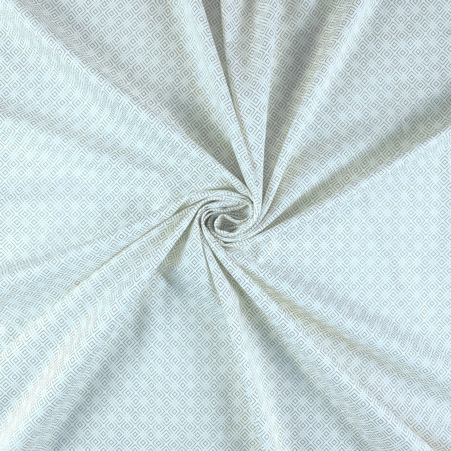Elegant Fine Geometric Printed Satin Fabric