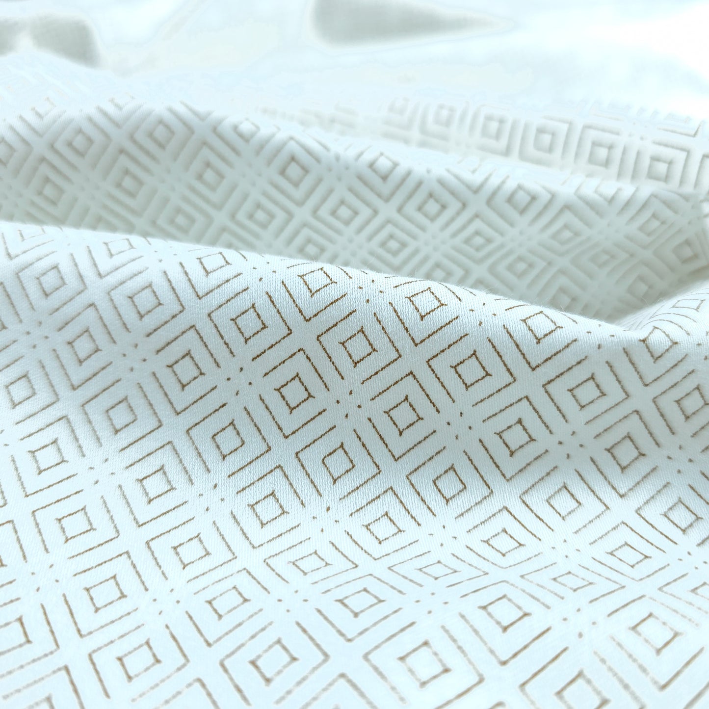 Elegant Fine Geometric Printed Satin Fabric