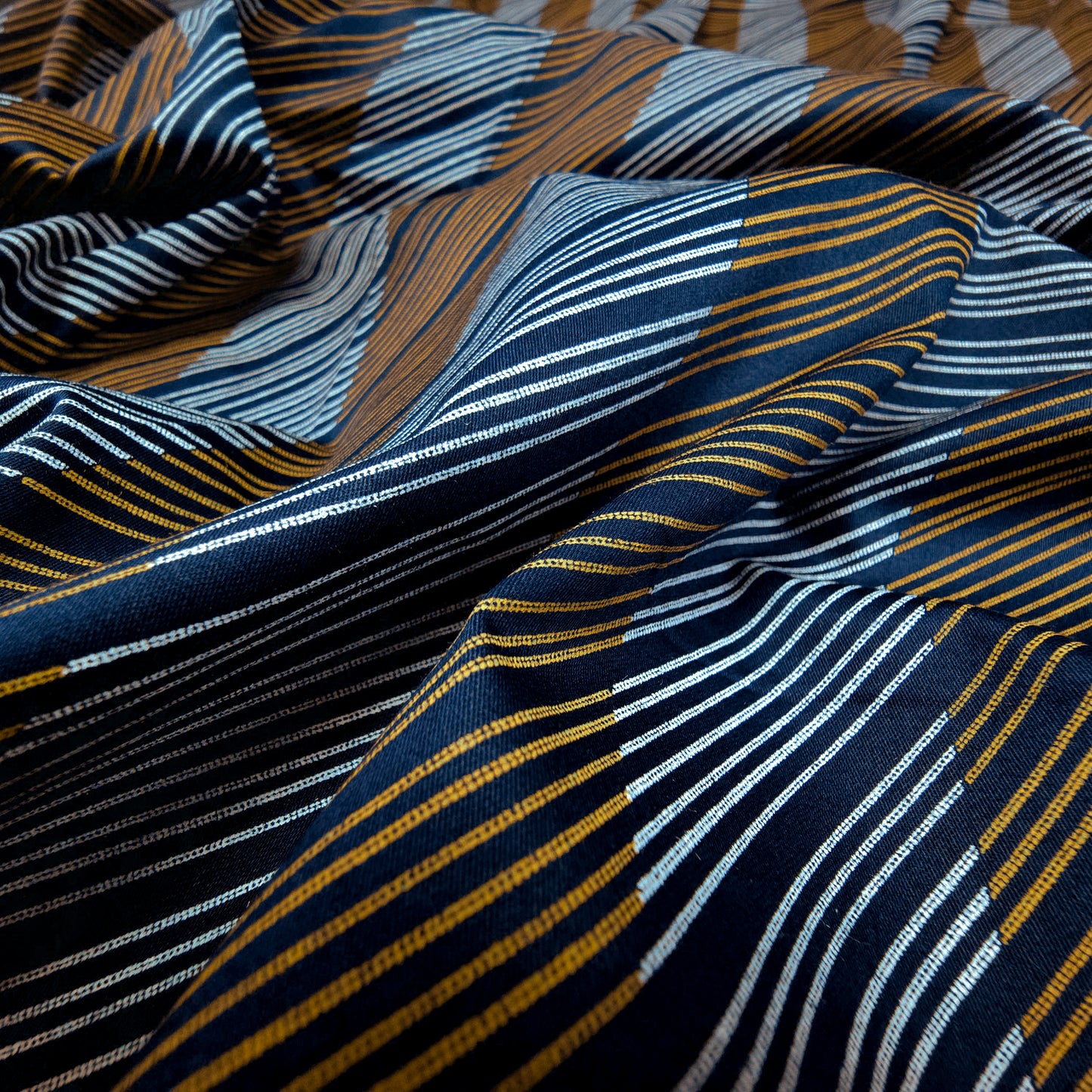 Luxury Diagonal Stripe Satin Fabric