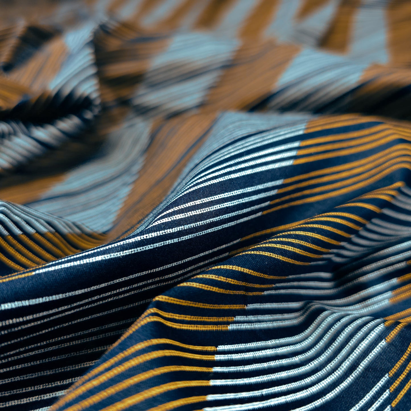Luxury Diagonal Stripe Satin Fabric