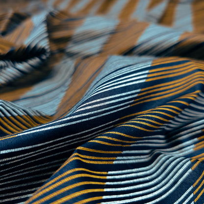 Luxury Diagonal Stripe Satin Fabric