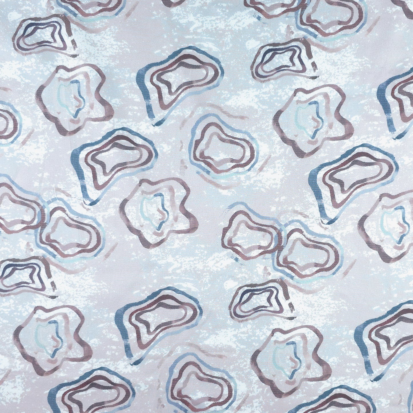 Abstract Organic Contour Printed Satin Fabric