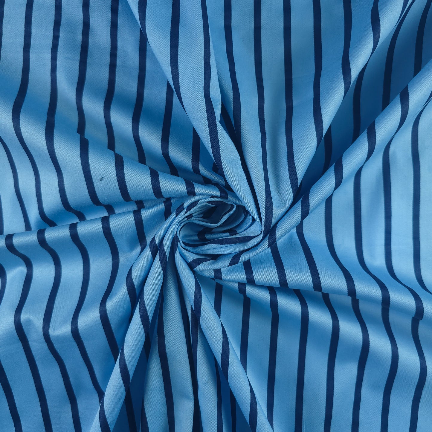 Classic Pinstripe Printed Satin Fabric