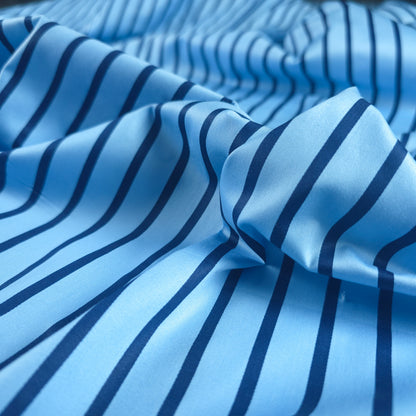 Classic Pinstripe Printed Satin Fabric