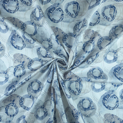Abstract Circular Brush Printed Satin Fabric