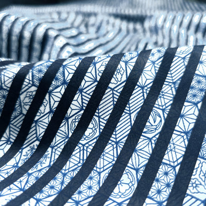 Royal Etched Stripe Printed Satin Fabric