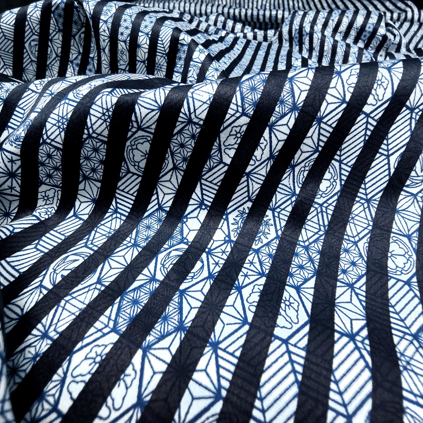Royal Etched Stripe Printed Satin Fabric