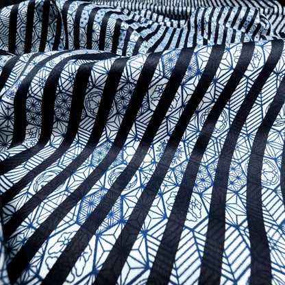 Royal Etched Stripe Printed Satin Fabric