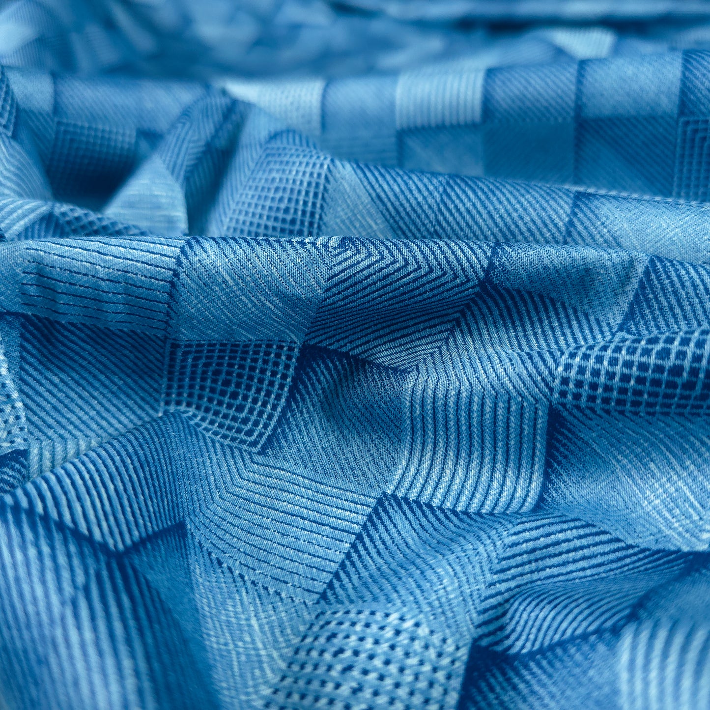 Opulent Textured Mosaic Printed Satin Fabric