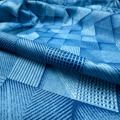 Opulent Textured Mosaic Printed Satin Fabric