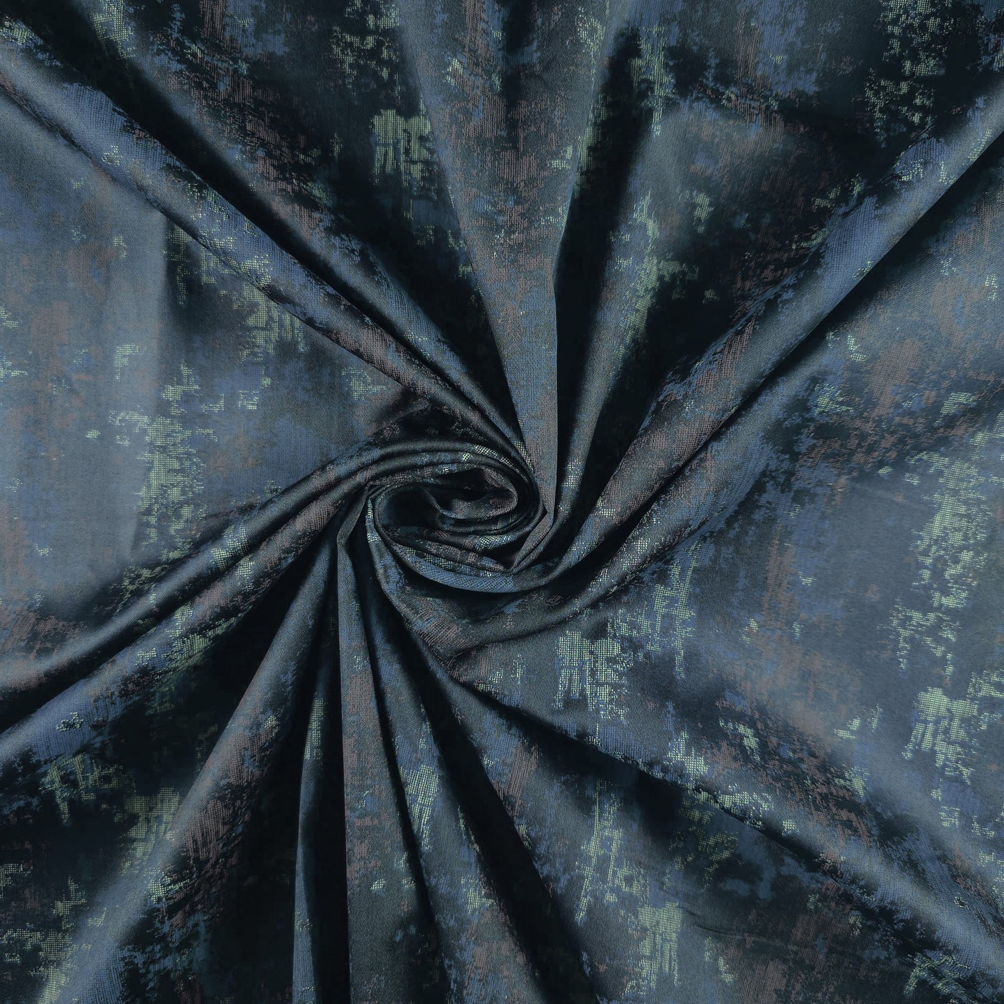 Midnight Abstract Texture Satin Fabric