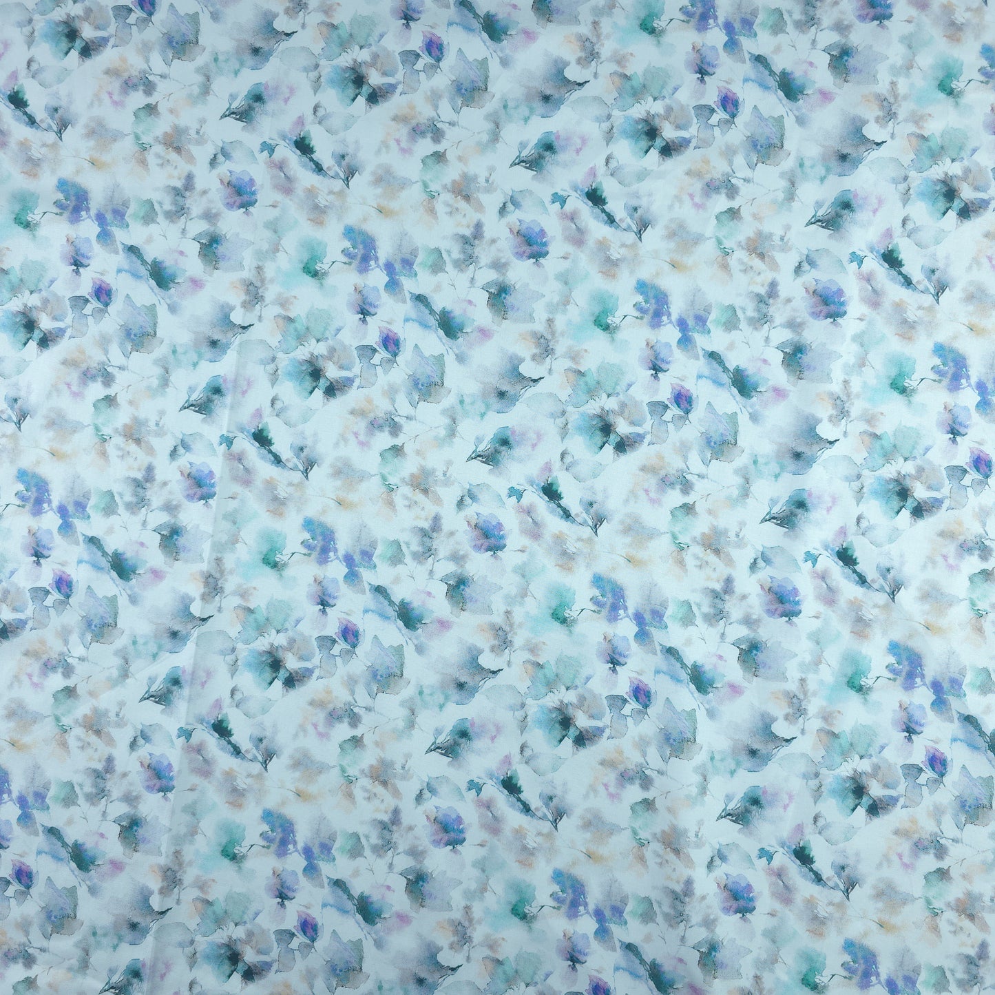 Watercolor Floral Printed Satin Fabric