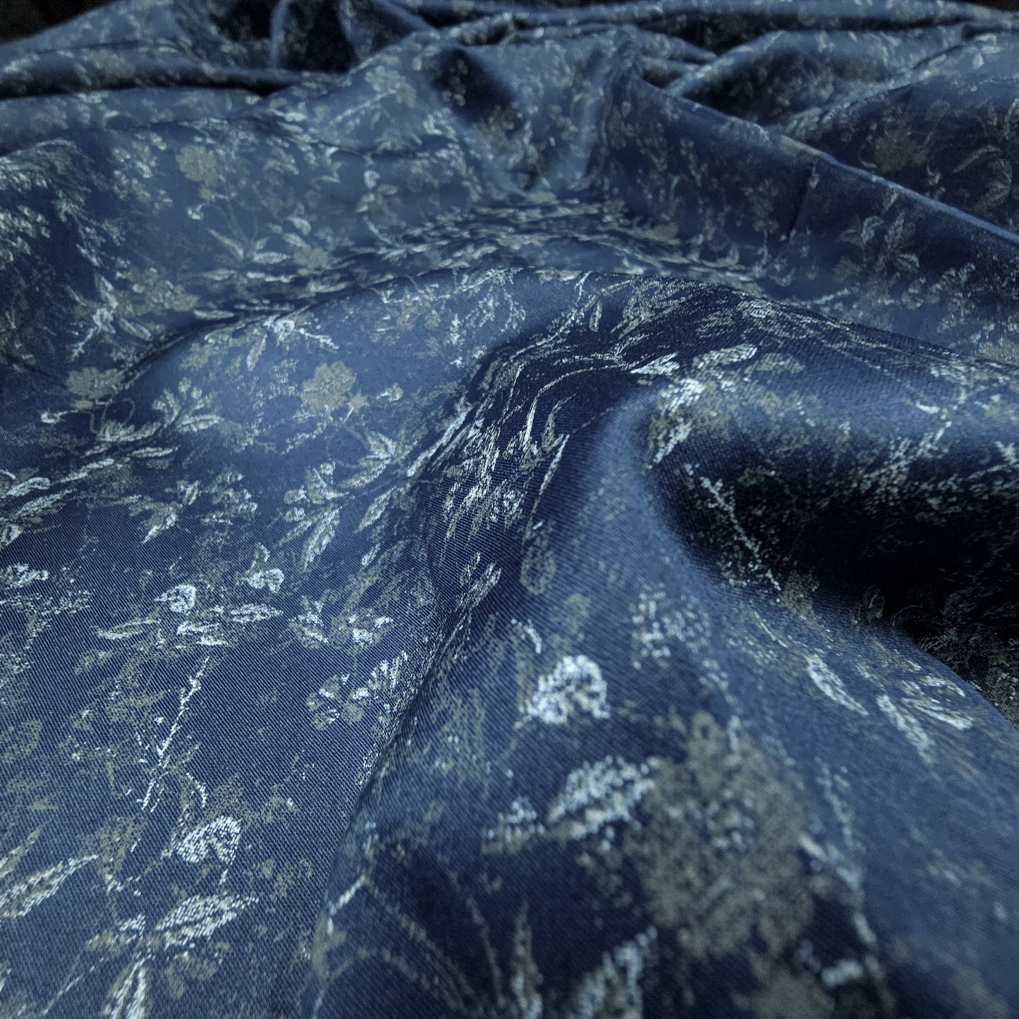 Luxury Vintage Floral Satin Fabric