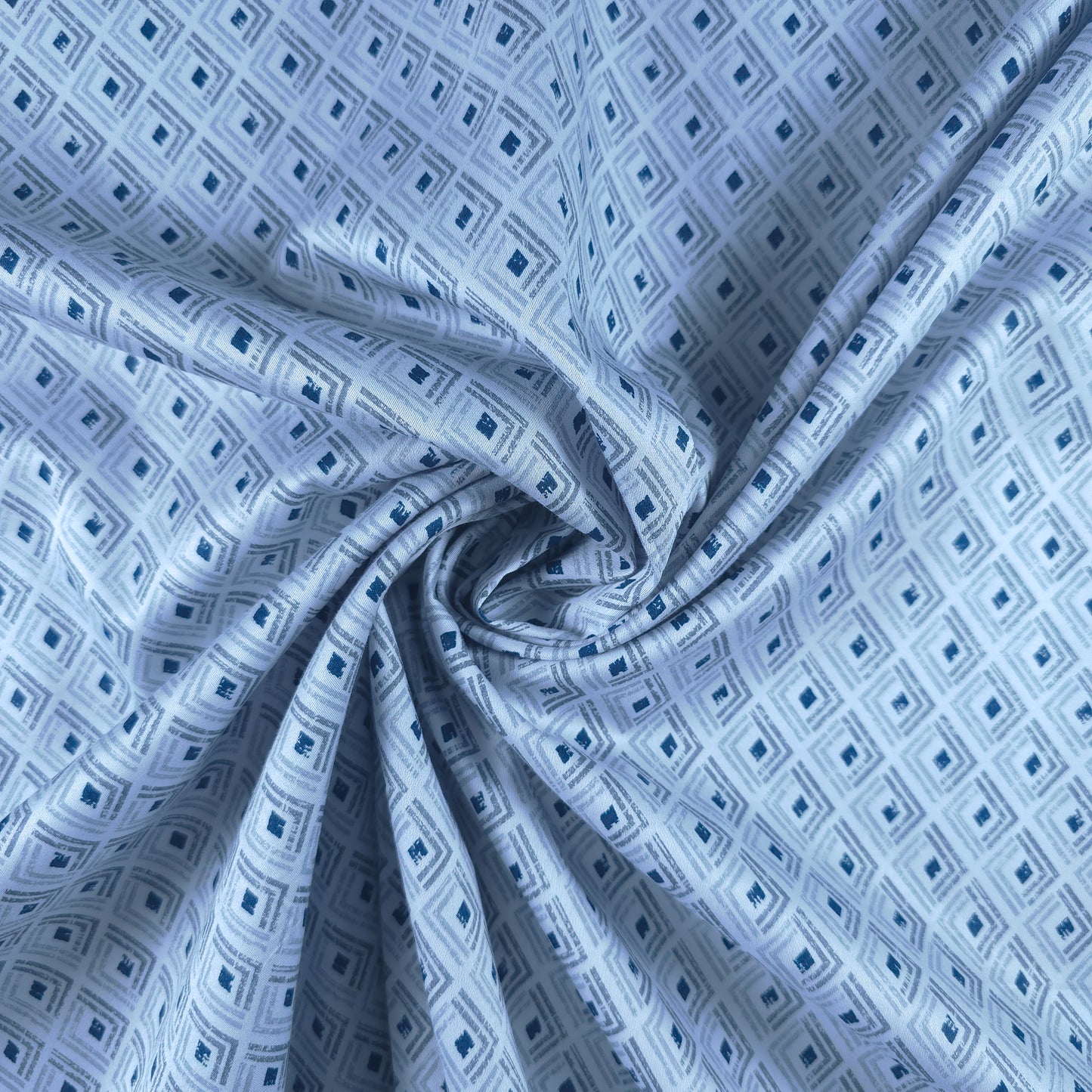 Elegant Geometric Diamond Satin Fabric